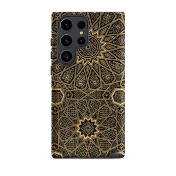 Arabic Ceiling - Emile Prisses D’avennes Phone Case Samsung Galaxy S23 Ultra / Matte Black Gold Geometric Patterned Phone Case Intricate