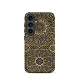 Arabic Ceiling - Emile Prisses D’avennes Phone Case Samsung Galaxy S24 / Matte Phone Case Intricate Gold Black Geometric Mandala Pattern