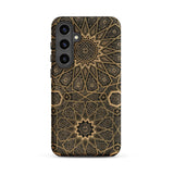 Arabic Ceiling - Emile Prisses D’avennes Phone Case Samsung Galaxy S24 Plus / Matte Black Gold Geometric Patterned Phone Case Intricate