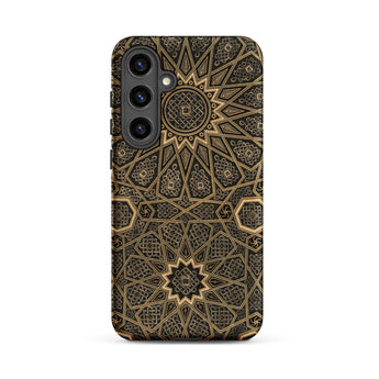 Arabic Ceiling - Emile Prisses D’avennes Phone Case Samsung Galaxy S24 Plus / Matte Black Gold Geometric Patterned Phone Case Intricate