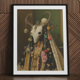Aradia - Pagan Priestess Art Print / Canvas Black Framed Skull Art Print Ornate Jewelry Vintage Pagan Priestess Art, Enigmatic Presence
