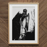 Stampa d'arte Arcangelo che regge una croce / Tela, 20x30'' / 51x76cm / Cornice naturale / Passe-partout, Poster, stampe e arte visiva, Toby Leon