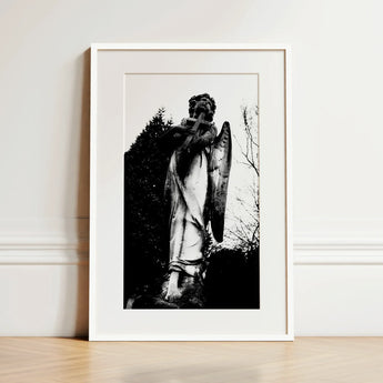 Archangel Holding Cross Art Print / Canvas, 12x18’’ / 31x46cm / White Frame / Matboard, Posters Prints & Visual Artwork, Toby Leon