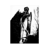 Archangel Holding Cross Art Print, Stone Angel Cross
