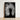 Black-framed Black-and-white Art Print Silhouetted Angel Statue Cloudy Garden Cemetery, Rough Stone Plinth, Carved, Climbs, Camera Crouches
