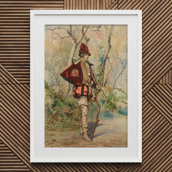 Archer - Casimiro Tomba Art Print / Canvas, 20x30’’ / 51x76cm / White Frame / Matboard, Posters Prints & Visual Artwork, Toby Leon