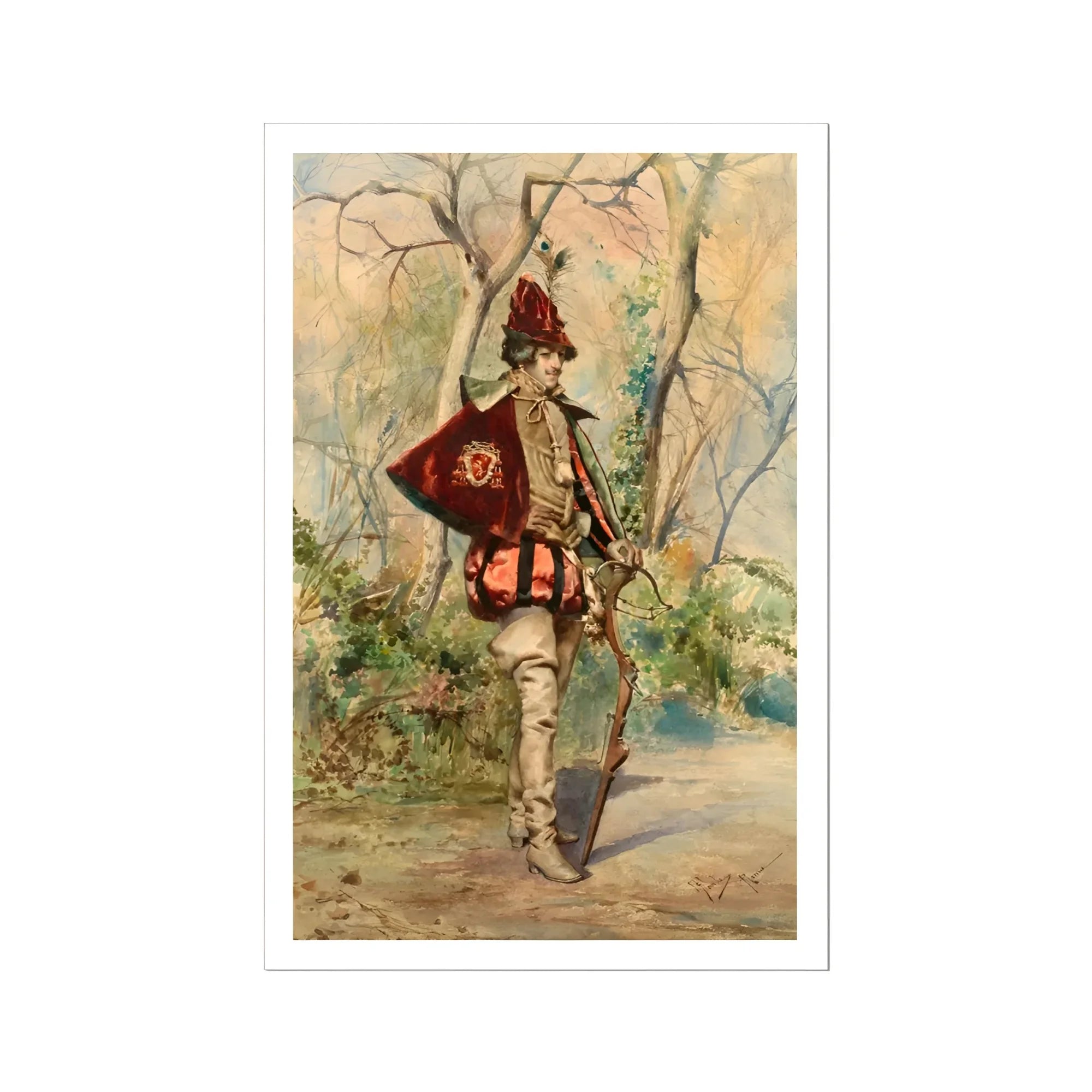 Archer - Casimiro Tomba Art Print, 24x36’’ / 61x92cm / Unframed, Renaissance-era Archer Forest