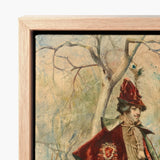 Vintage-style Canvas Painting Light Wood Frame Figure Red Casimiro Tomba’s Archer, Tomba Art Print