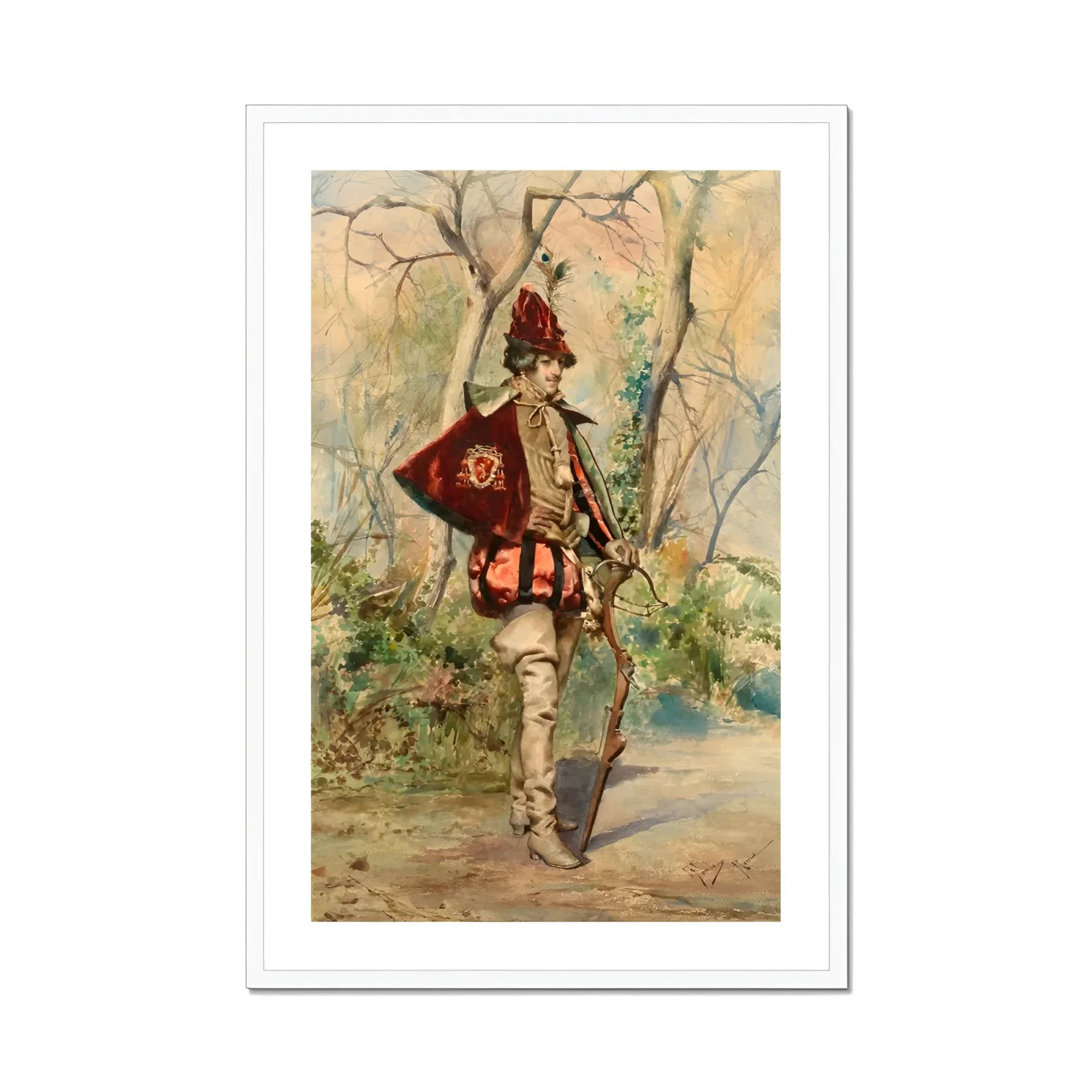 Archer - Casimiro Tomba Art Print, Framed Painting Man Period Attire