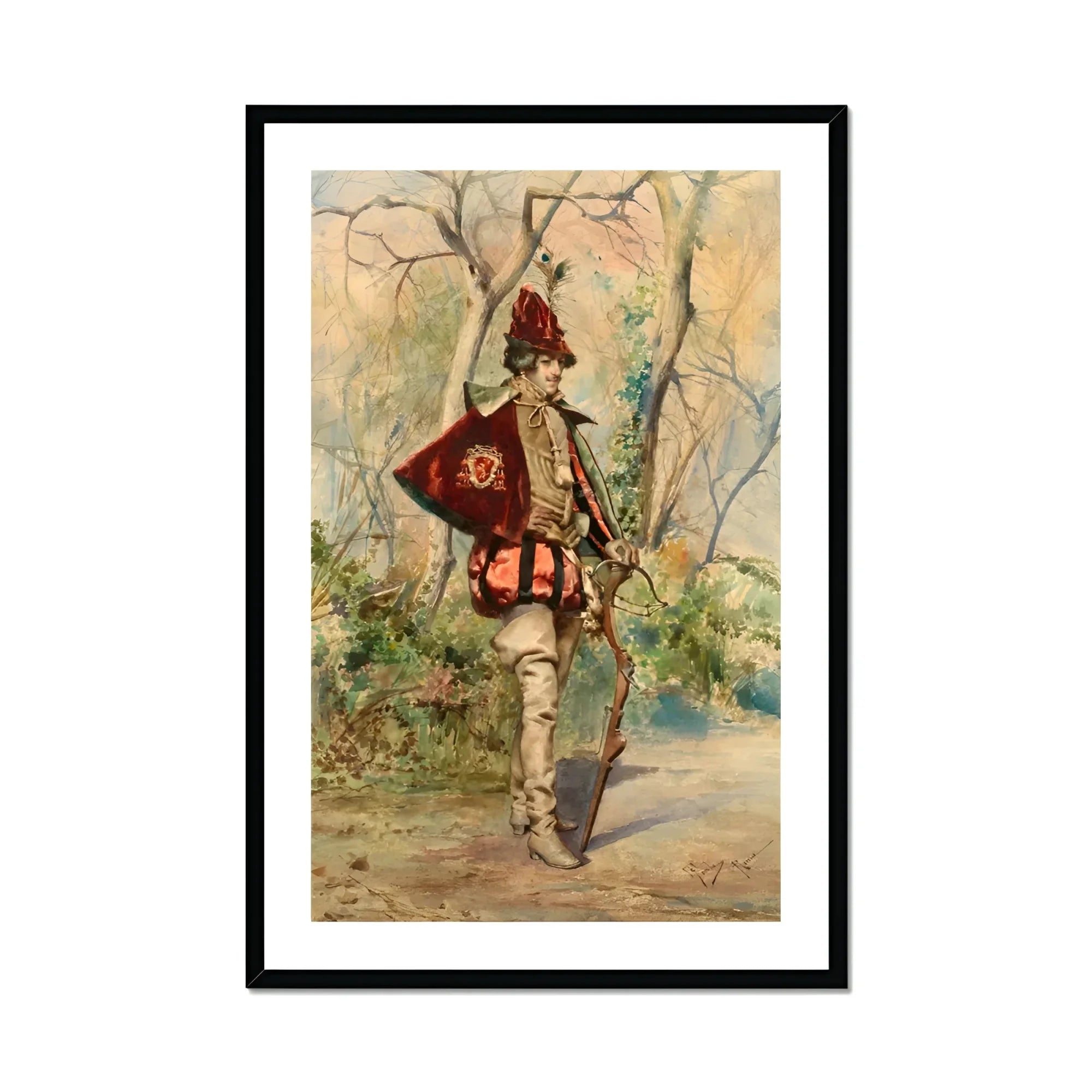 Archer - Casimiro Tomba Art Print, Framed Painting Man Renaissance Attire
