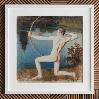 Archer - Vaino Blomstedt Art Print / Canvas, 12x12’’ / 31x31cm / White Frame / Matboard, Posters Prints & Visual Artwork, Toby Leon