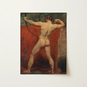 Archer - William Etty Art Print / Canvas Classical Oil Painting Muscular Nude Male Figure Dynamic Etty’s Brush Tears, Hot Coal Pulled, Arm