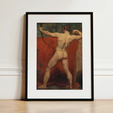 Archer - William Etty Art Print / Canvas Black-framed Art Print Classical Nude Male Figure Dynamic Etty’s Brush Tears, Hot Coal Pulled,