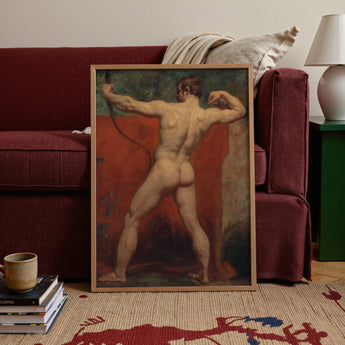 Archer - William Etty Art Print / Canvas Framed Classical Painting Muscular Nude Male Figure Dynamic Etty’s Brush Tears, Hot Coal Pulled,