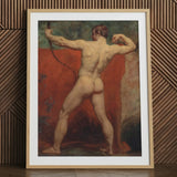 Archer - William Etty Art Print / Canvas Framed Classical Painting Muscular Nude Male Figure Dynamic Etty’s Brush Tears, Hot Coal Pulled,