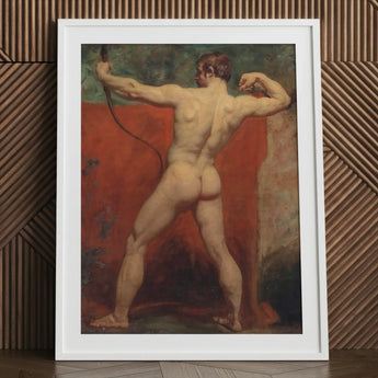 Archer - William Etty Art Print / Canvas Framed Classical Painting Muscular Nude Male Figure Dynamic Etty’s Brush Tears, Hot Coal Pulled,