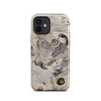 Archimedes - Surreal Owl Art Phone Case Iphone 12 / Matte Owl-themed Iphone Case Surreal Owl Art, Ether, Each Wingbeat Scribbling, Visual