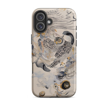 Archimedes - Surreal Owl Art Phone Case Iphone 16 Plus / Matte Owl-themed Phone Case Surreal Owl Art, Ether, Each Wingbeat Scribbling,