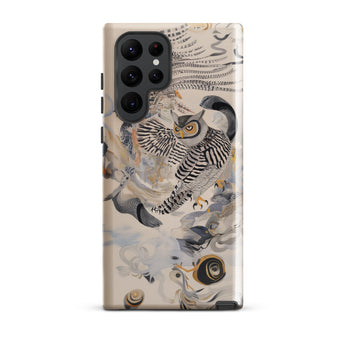 Archimedes - Surreal Owl Art Phone Case Samsung Galaxy S22 Ultra / Gloss Sleek Transparent Phone Case Intricate Black-and-white Owl Design