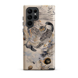 Archimedes - Surreal Owl Art Phone Case Samsung Galaxy S22 Ultra / Matte Sleek Cream-colored Phone Case Detailed Black-and-white