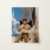 Arctic Circuit - Gay Naval Explorer Art Print / Canvas Rectangular Painted Portrait Young Man Nautical Icy Grandeur Meets Sun-kissed