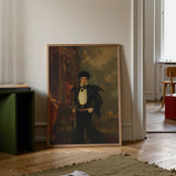Armand - Gay Hispanic Vampire Art Print / Canvas Framed Portrait Man Dark Ornate Attire Sword Hispanic Vampire Art, Gothic Vampire, Lore