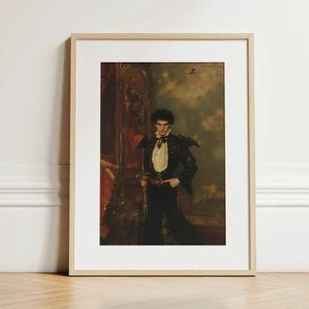 Armand - Gay Hispanic Vampire Art Print / Canvas Framed Portrait Man Dark Ornate Attire White Cravat, Gothic, Lore Prints
