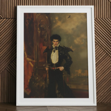 Armand - Gay Hispanic Vampire Art Print / Canvas Framed Portrait Man Ornate Black White Historical Costume Hispanic Vampire Art, Gothic
