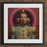 Armando - Gay Mexican Astronaut Art Print / Canvas, 12x12’’ / 31x31cm / Black Frame / Matboard, Posters Prints & Visual Artwork, Toby Leon