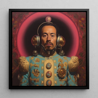 Armando - Gay Mexican Astronaut Art Print / Canvas, 12x12’’ / 31x31cm / Black Frame, Posters Prints & Visual Artwork, Toby Leon