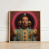 Framed Portrait Man Ornate Turquoise Gold Ceremonial Attire Gay Mexican Astronaut, Aesthetic, Gayest