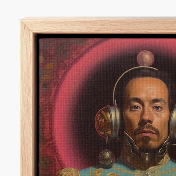 Framed Canvas Print Portrait Man Ornate Historical Attire Gay Mexican Astronaut, Aesthetic, Gayest
