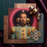 Armando - Gay Mexican Astronaut Art Print / Canvas Portrait Man Ornate Light Blue Gold Ceremonial Attire, Aesthetic, Gayest Prints