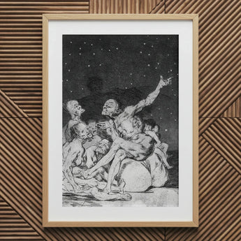 Arrival of Dawn and the Break-up a Witches’ Gathering - Francisco De Goya Fine Art Print / Canvas, 20x30’’ / 51x76cm / Natural Frame
