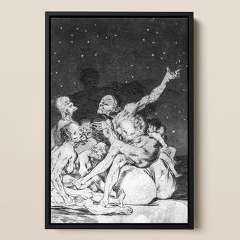 Arrival of Dawn and the Break-up a Witches’ Gathering - Francisco De Goya Fine Art Print / Canvas, 12x18’’ / 31x46cm / Black Frame, Posters