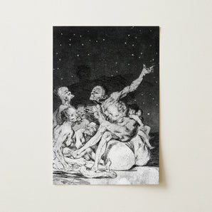 Arrival of Dawn and the Break-up a Witches’ Gathering - Francisco De Goya Fine Art Print / Canvas, 12x18’’ / 31x46cm / Unframed