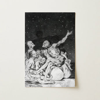 Arrival of Dawn and the Break-up a Witches’ Gathering - Francisco De Goya Fine Art Print / Canvas, 12x18’’ / 31x46cm / Unframed