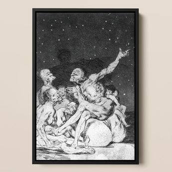 Arrival of Dawn and the Break-up a Witches’ Gathering - Francisco De Goya Fine Art Print / Canvas Black-framed Artwork Dramatic
