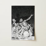 Arrival of Dawn and the Break-up a Witches’ Gathering - Francisco De Goya Fine Art Print / Canvas Black-and-white Dramatic Scene Figures