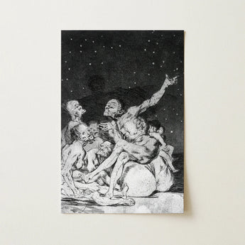 Arrival of Dawn and the Break-up a Witches’ Gathering - Francisco De Goya Fine Art Print / Canvas Black-and-white Dramatic Scene Figures