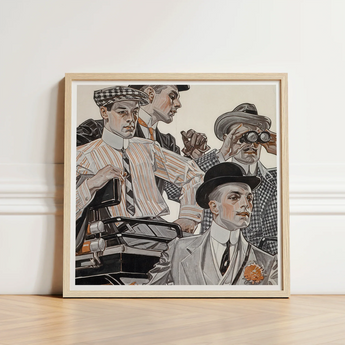 Framed Vintage-style Illustration Men Early 20th-century Attire Rendered Arrow Collars, Cluett Shirts, Plate Turned Menswear, Retail,