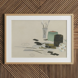 Art Supplies - Kamisaka Sekka Meiji Print / Canvas Framed Art Print Life Ceramic Containers Brushes Neutral Kamisaka Sekka’s Art,