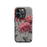 Asa–dsuma–bune - Kazumasa Ogawa Floral Phone Case Iphone 15 Pro / Matte Floral-patterned, Meiji-era Botanical Spectacle, Crimson Petals