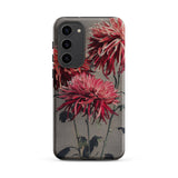 Asa–dsuma–bune - Kazumasa Ogawa Floral Phone Case Samsung Galaxy S23 Plus / Matte Phone Case Vibrant Red Pink Chrysanthemum Floral Design