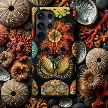 Ascidiae Sea Squirts - Ernst Haeckel Phone Case Black Phone Case Intricate Colorful Illustrations Marine Life Ernst Haeckel Case,