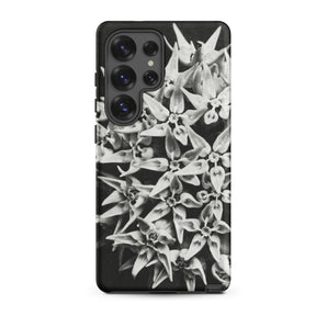 Asclepias Speciosa - Karl Blossfeldt Samsung Case, Galaxy S25 Ultra / Matte, Black White Floral Patterned Smartphone Case Vertical Camera