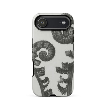 Aspidium Filix Mas (shield Fern Fronds) - Karl Blossfeldt Phone Case Iphone 17 Air / Matte Black White Ammonite Fossil Phone Case Textured