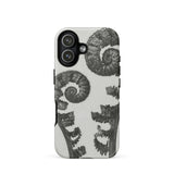 Aspidium Filix Mas (shield Fern Fronds) - Karl Blossfeldt Phone Case Iphone 17 / Matte Iphone 12 Case Ammonite Fossil Design Black White