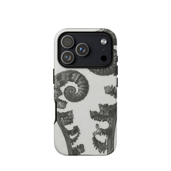 Aspidium Filix Mas (shield Fern Fronds) - Karl Blossfeldt Phone Case Iphone 17 Pro / Matte Black White Fern-patterned Phone Case Textured