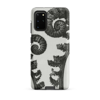Aspidium Filix Mas (shield Fern Fronds) - Karl Blossfeldt Phone Case Samsung Galaxy S20 Plus / Matte Black White Fern Frond Design Phone